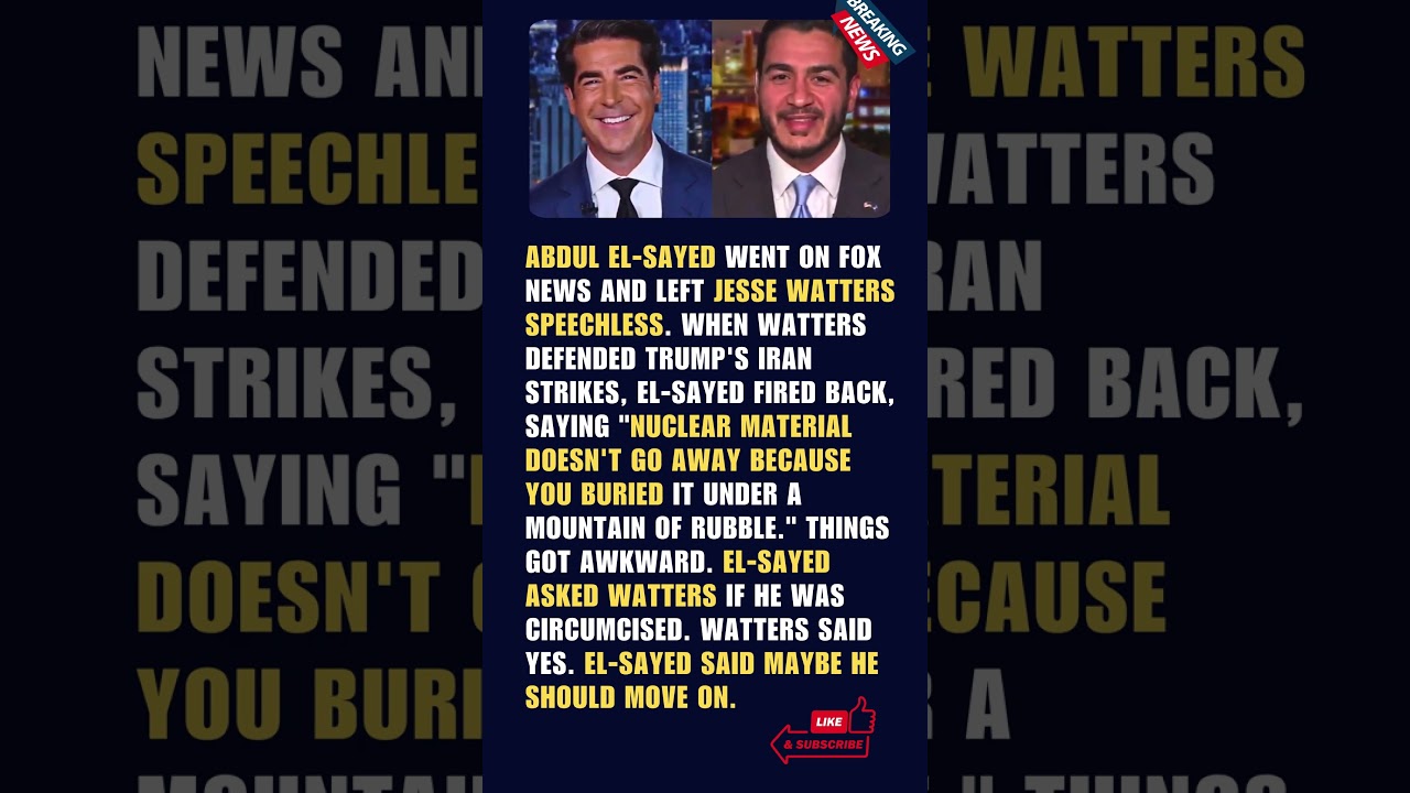 Abdul El Sayed Leaves Jesse Watters Speechless on Fox News With Iran Nuclear Rebuttal and Awkward