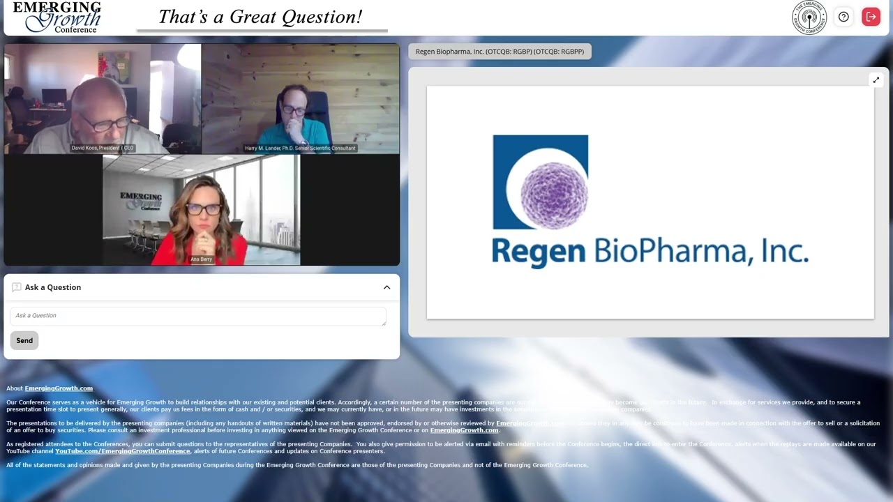 Regen BioPharma Inc. (OTC Pink: RGBP)