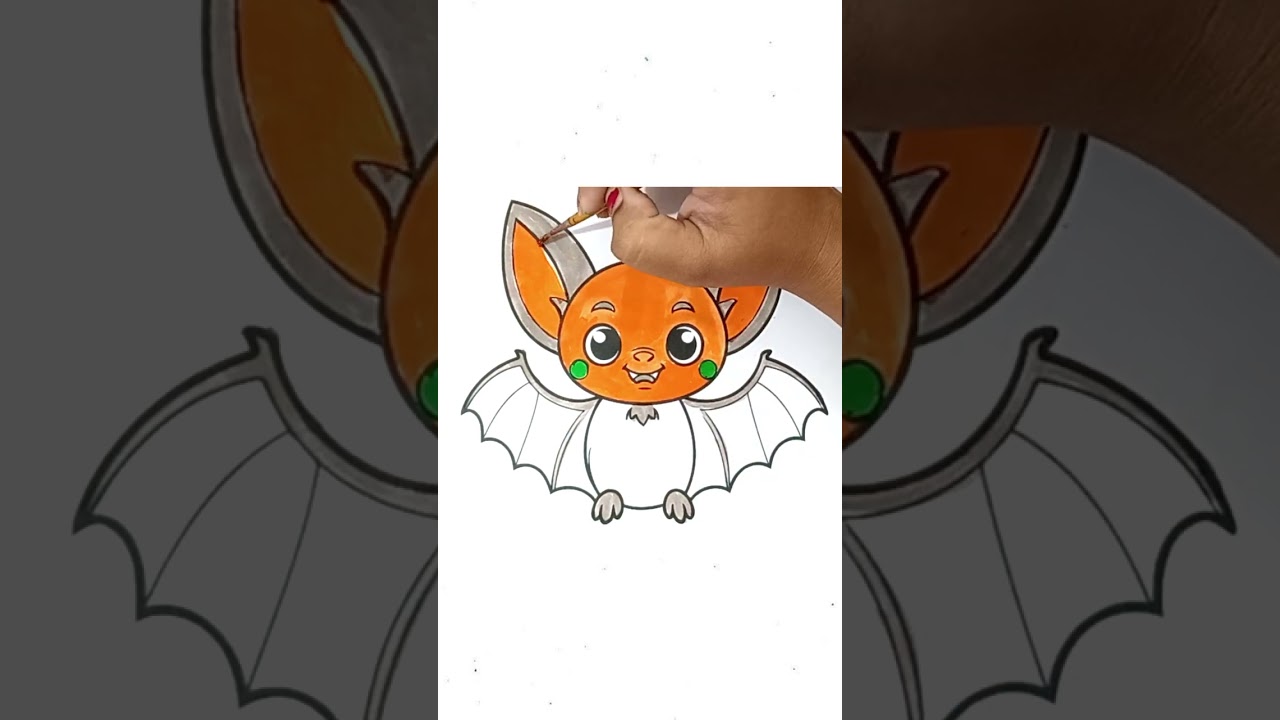 easy Bat drawing and coloring। easy way to draw a Bat। part 3