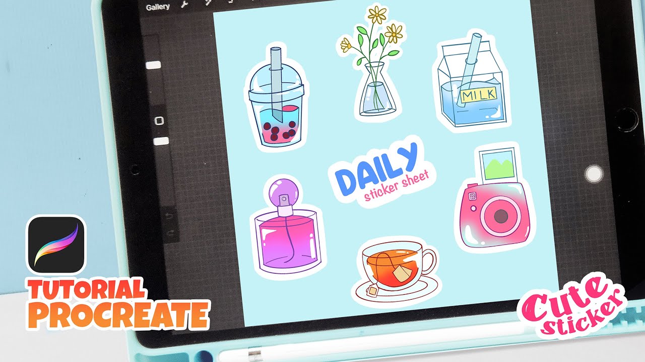 How To Draw Cute Stickers | PROCREATE TUTORIAL