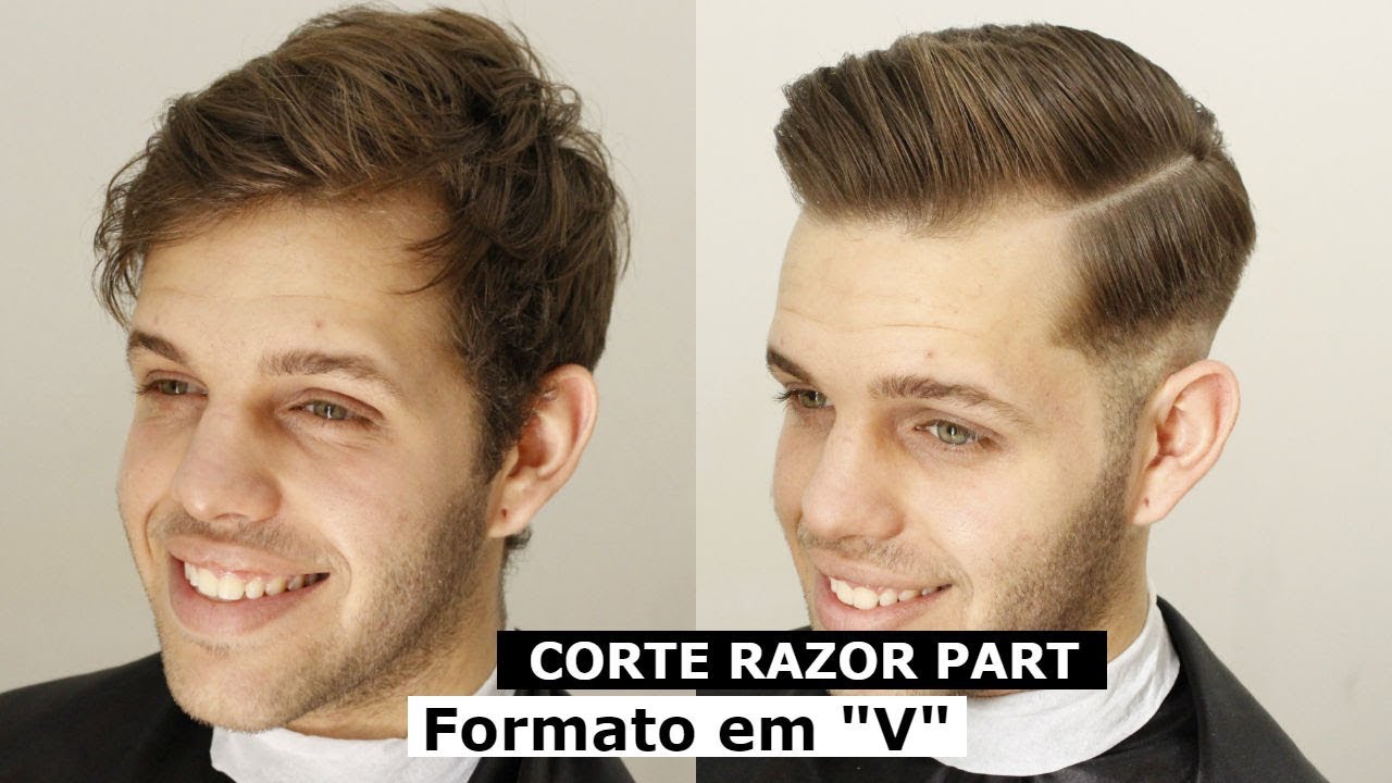 Corte Masculino Razor Part com Formato em V na Parte de Trás | Corte de Cabelo Masculino