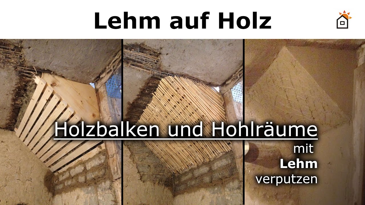 Lehm auf Holz - Treppe unten verputzen