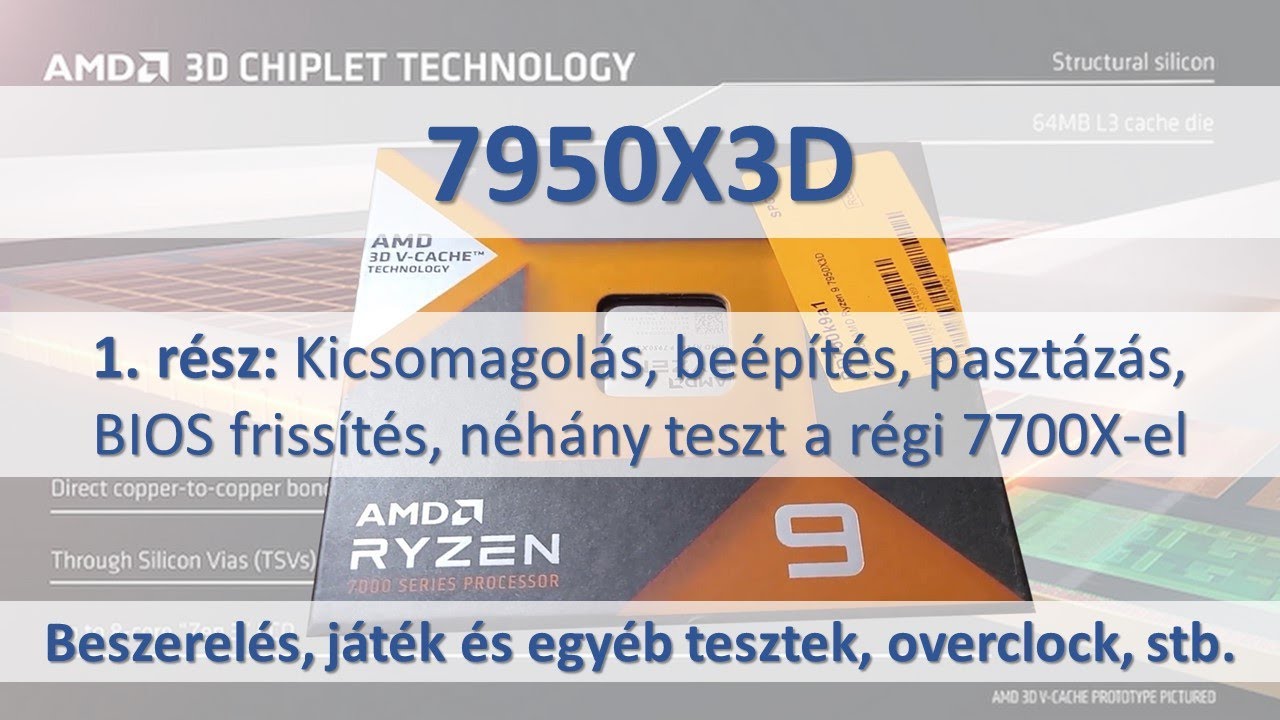 7950X3D - Kicsomagolás, beépítés, pasztázás, BIOS frissítés, néhány teszt a régi 7700x -el