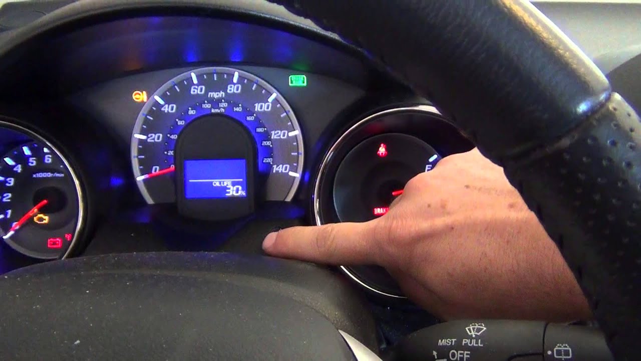 Honda Fit 2012 года — сброс индикатора срока службы масла — как это сделать