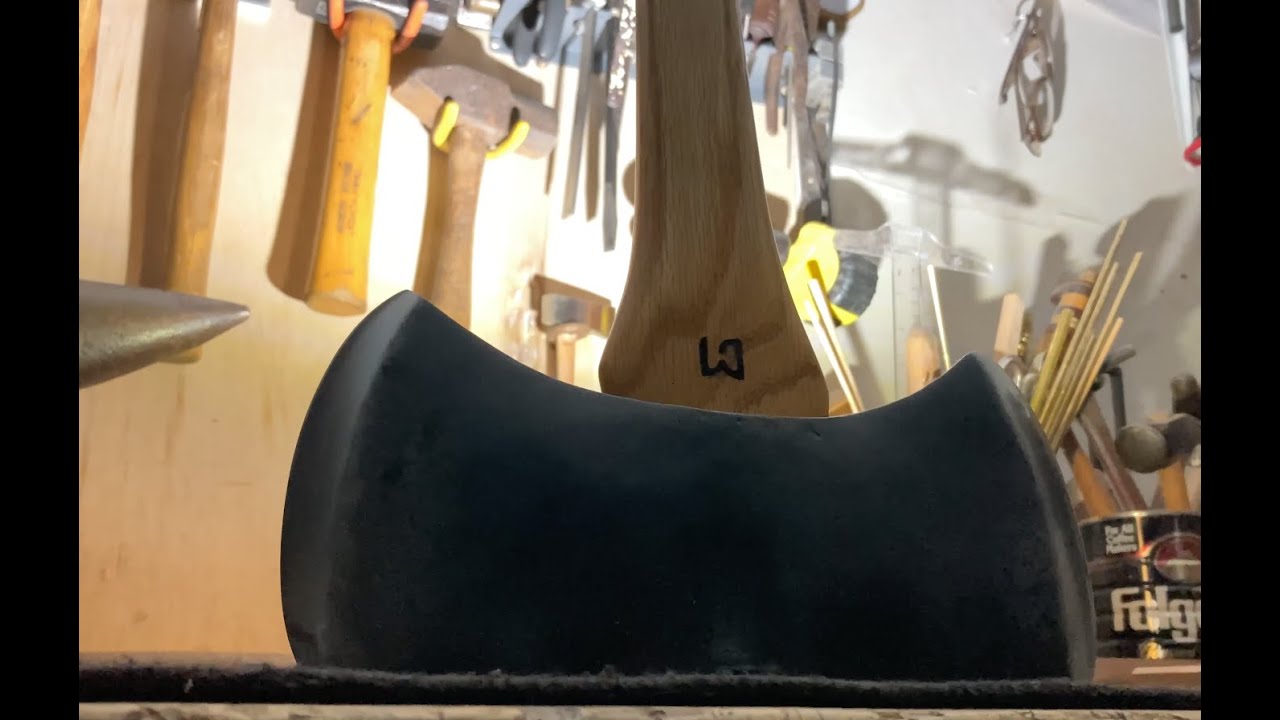 True Temper Flint Edge Kelly Works Double Bit: 1960's Six Ridge, Hand Carved Handle