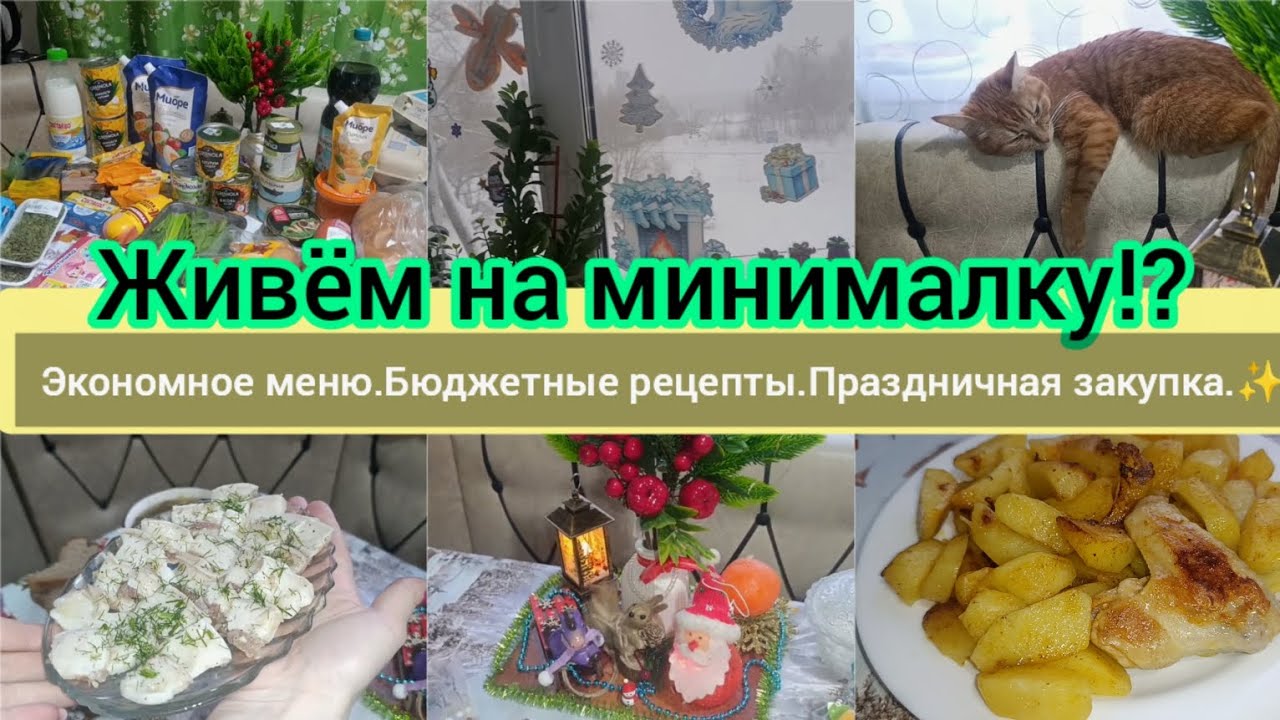 Экономное меню.Бюджетные рецепты. Прожить на минималку.Что мы покупаем и что едим?✨Первый влог.