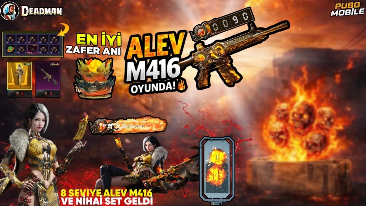 YENİ 8 SEVİYE ALEV M416 VE NİHAİ SET GELDİ | PUBG Mobile