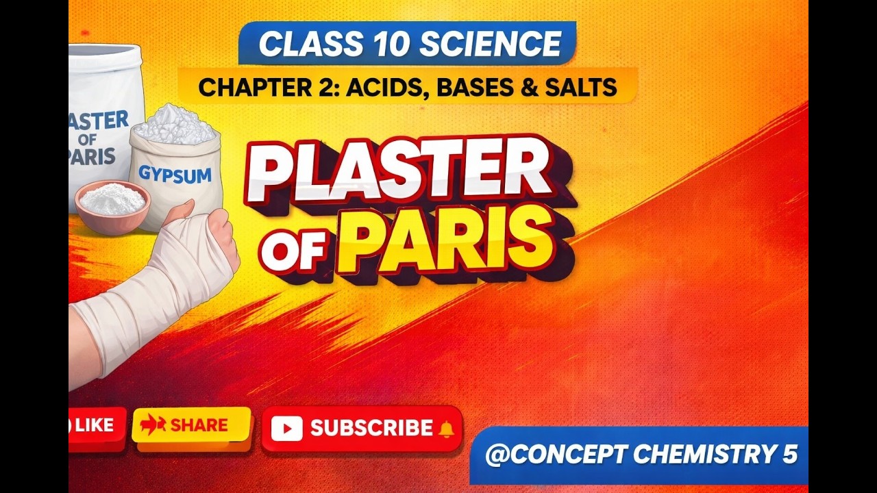 Plaster of Paris Full Explanation | Class 10 Science Chapter 2 | Acids Bases and Salts