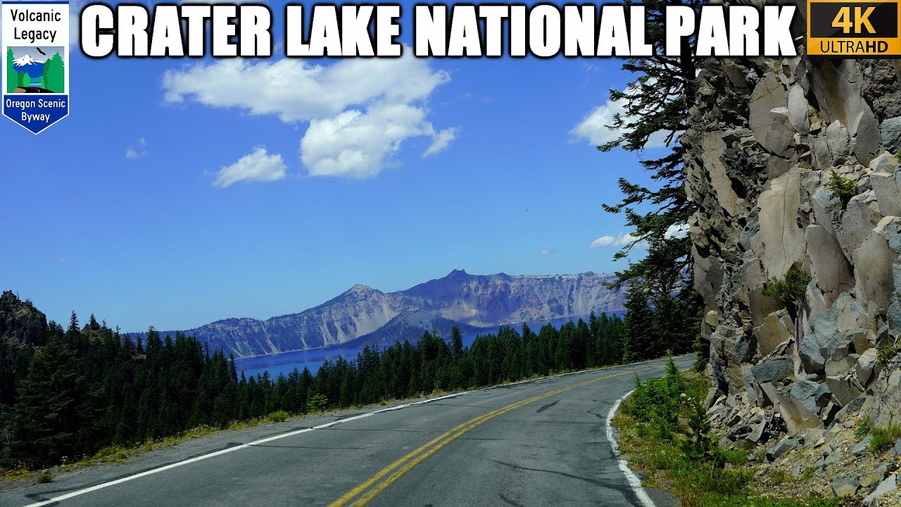 Driving Rim Drive in Crater Lake National Park in Oregon