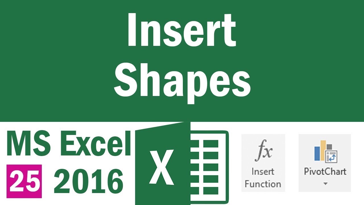 Insert Shapes in MS Excel - 25 || Microsoft Excel Tutorial (2016) [Hindi/Urdu]