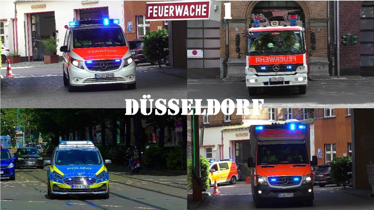 FEUERWACHE 1 |  EINSATZFAHRTEN FEUERWEHR, RETTUNGSDIENST- (PRESSLUFT) UND POLIZEI DÜSSELDORF!