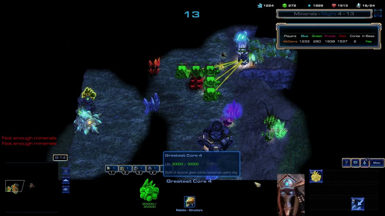 Mineralz Evolution - SC2 arcade - Solo Hell N27 end - Eco Role POV