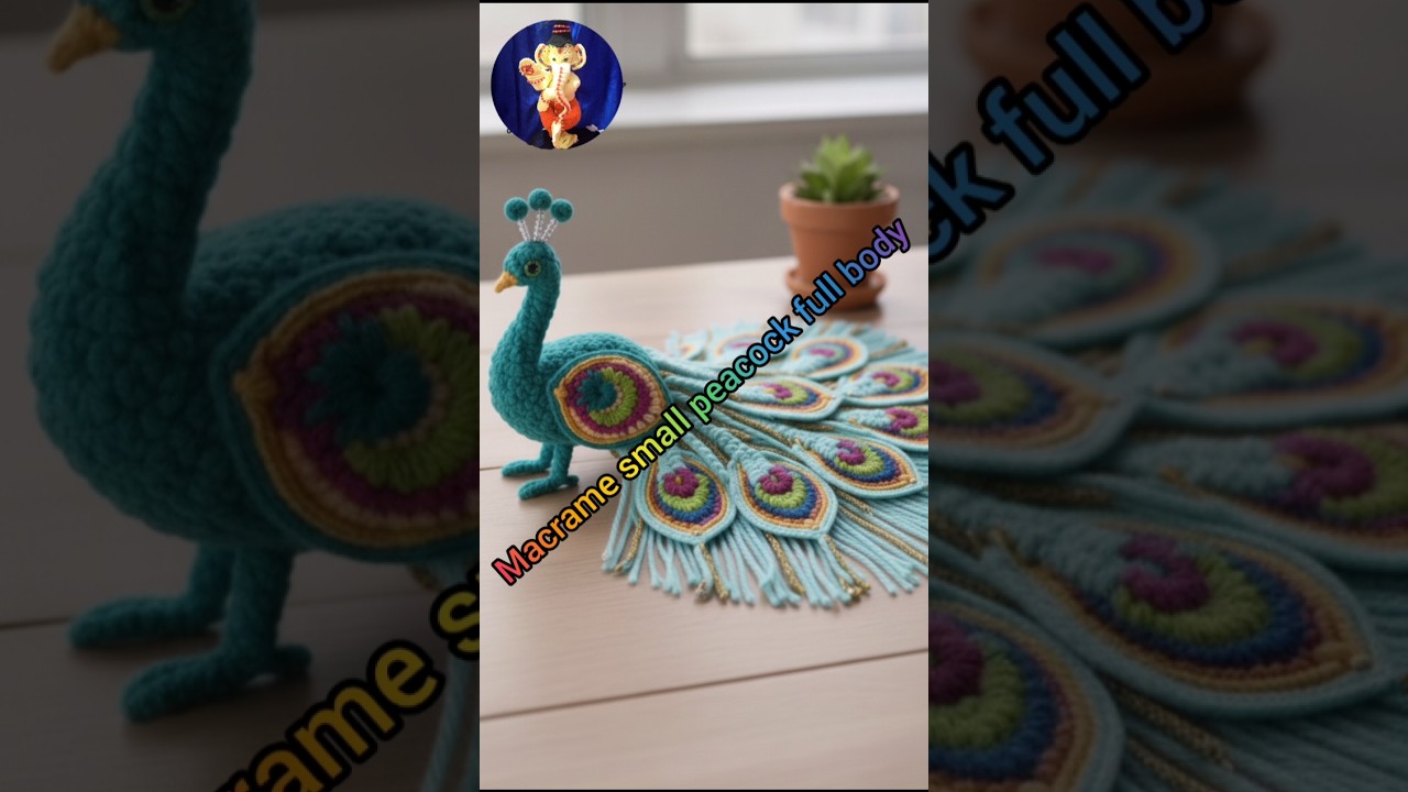 macrame small peacock full body