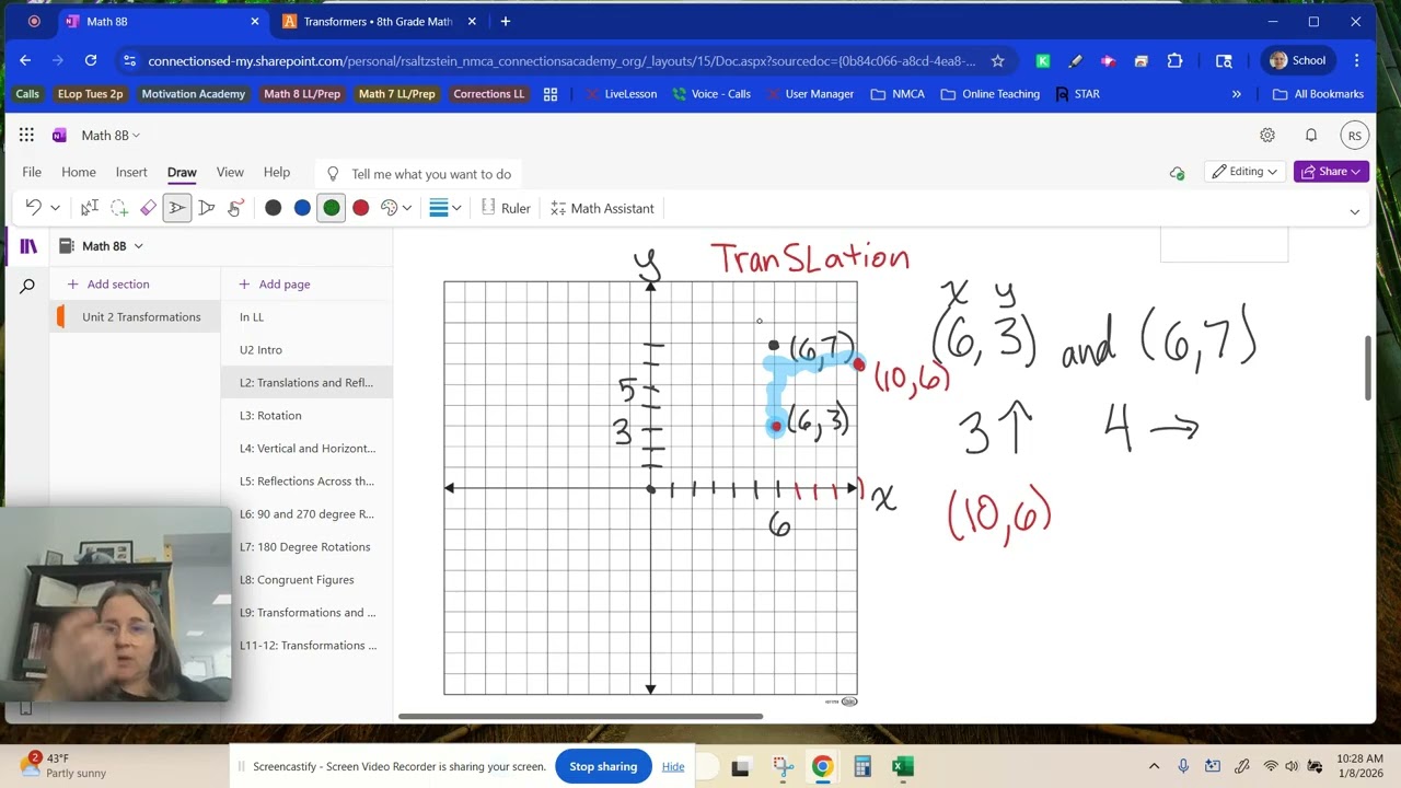 Math 8B U2L2 Translations and Reflections