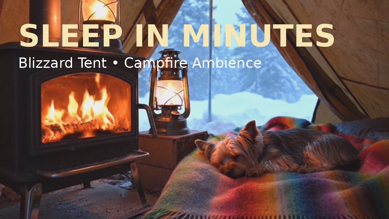 YOU WILL FALL ASLEEP IN 5 MINUTES ❄️ Cozy Blizzard Tent Campfire