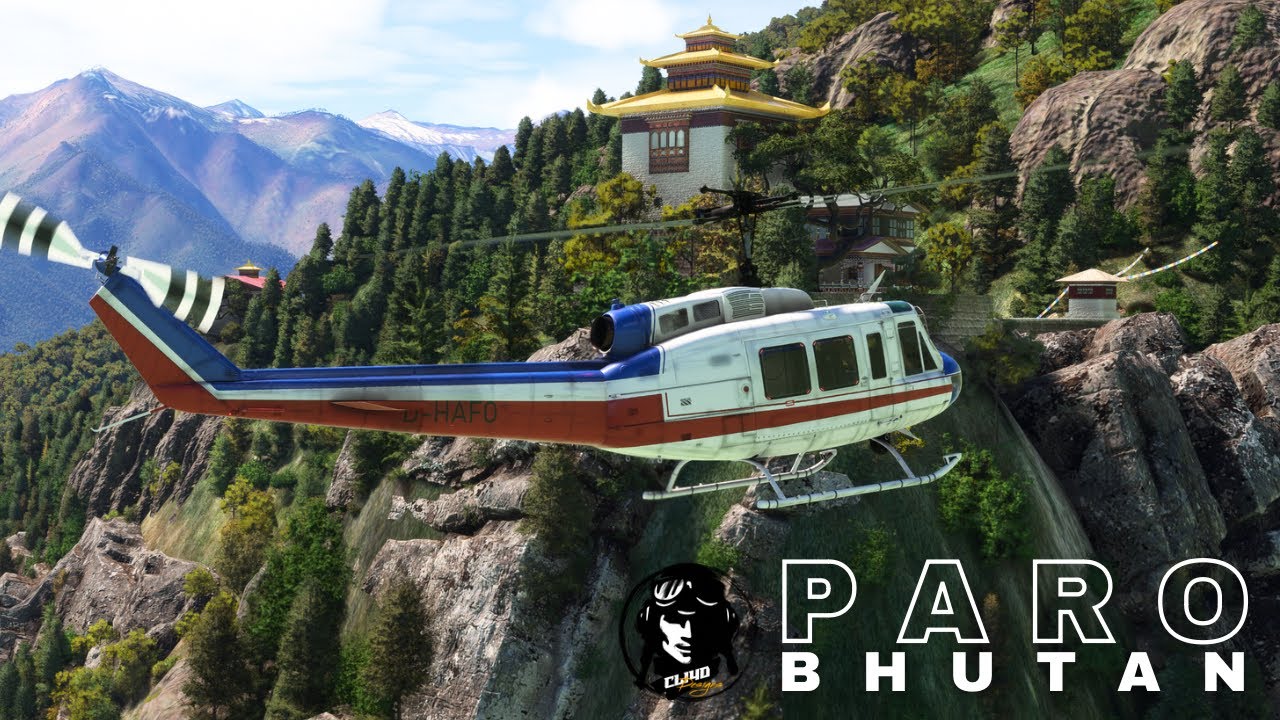 Cli4D Designs Paro, Bhutan Review Flight in Taog's Hangar UH-1H Huey Microsoft Flight Simulator 4K