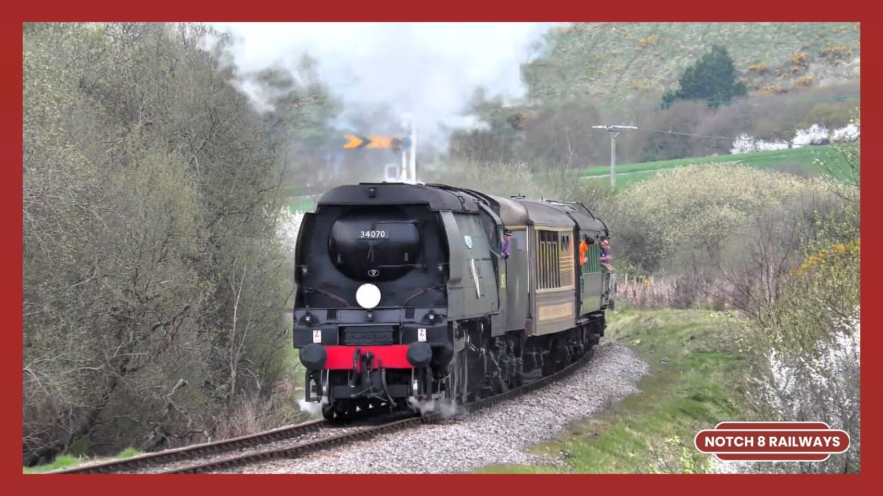 Springtime Swanage: 34070 Manston at the helm of the Swanage Railway&rsquo;s Easter Traffic