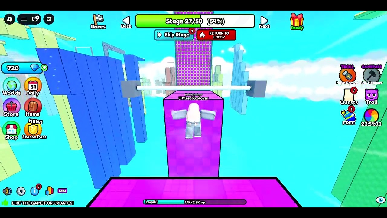 trying to speedrun obby but you are a parkour master