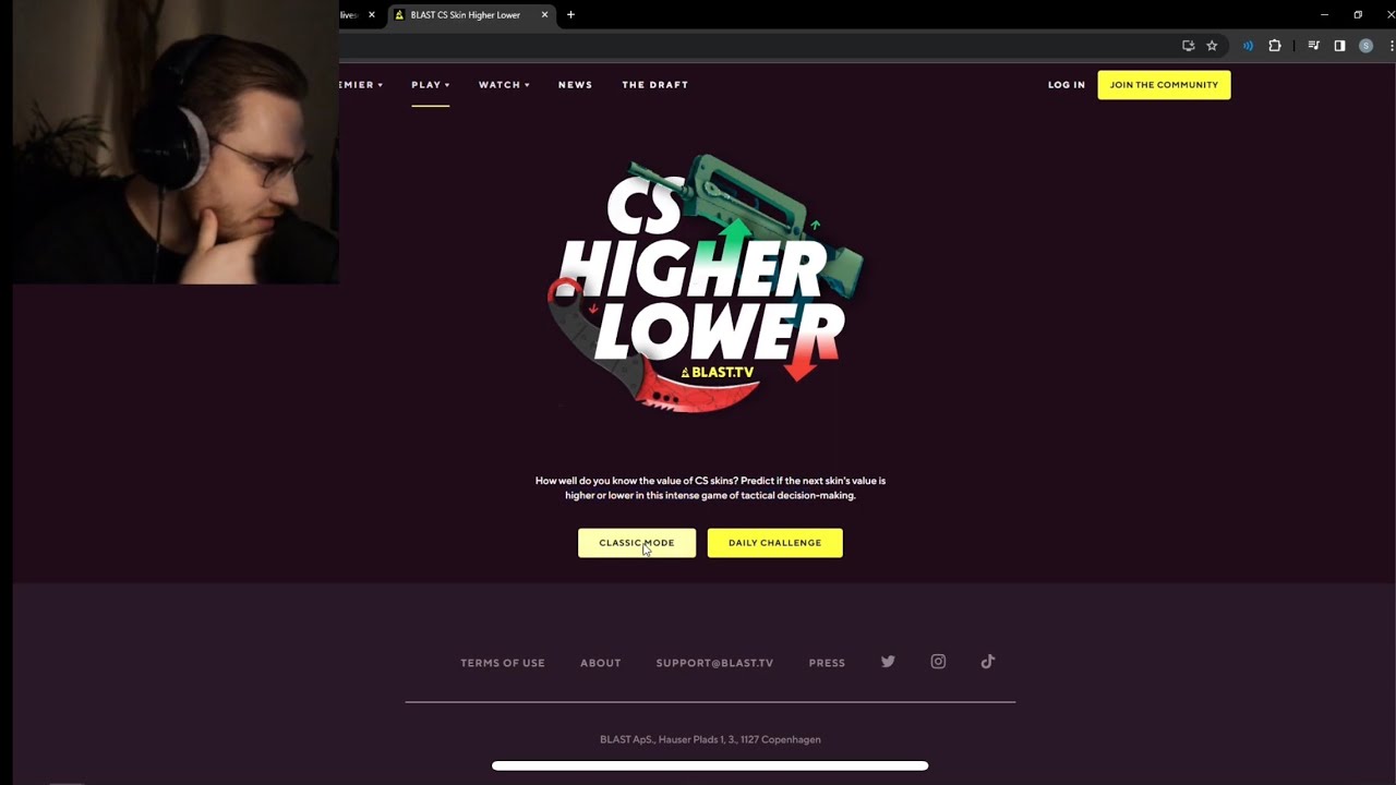 Ohnepixel guessing CS Skin prices ( Higher or Lower )