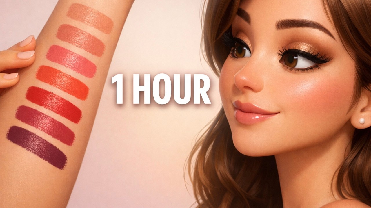 50+ Lipstick Swatches 💄 1 Hour of Relaxing, Satisfying Makeup