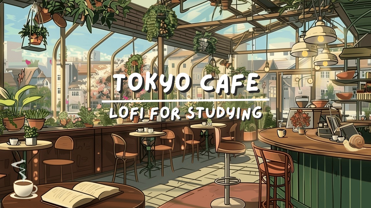 Relaxing Spring Coffee Shop Ambience | Cherry Blossom Views | Tokyo Lofi Cafe for Studying & Focus