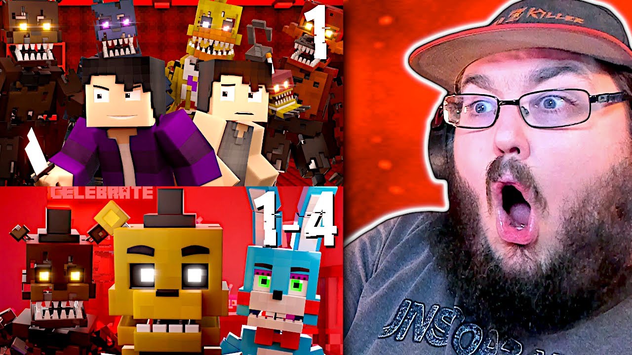 Minecraft FNAF Animated Music Video | SHATTERED SOULS Parts 1-4 (Afton Family & More) #FNAF REACTION