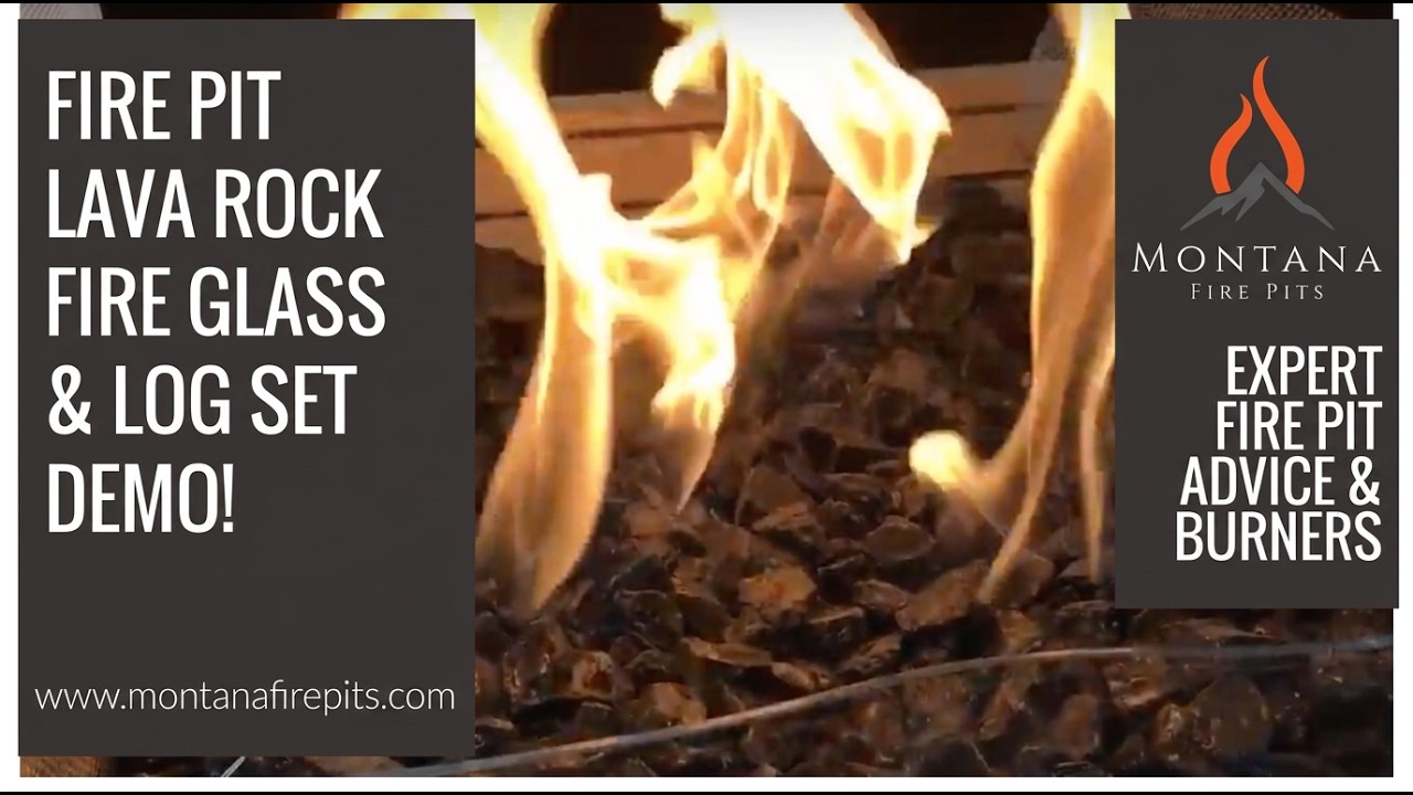 Complete your gas fire pit look! Demo with lava Rocks, fire glass and ceramic log set