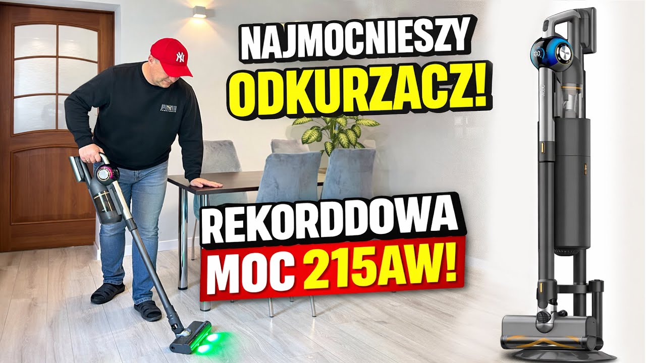JIGOO V700 &ndash; Najmocniejszy Odkurzacz Bezprzewodowy? Pełny TEST i Recenzja 215AW!
