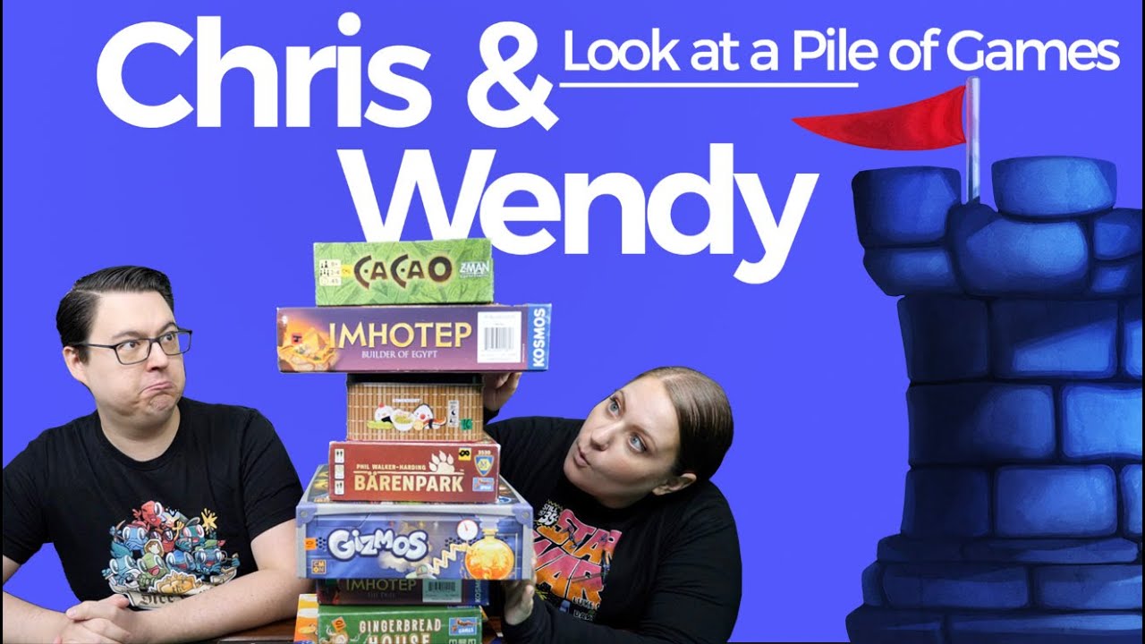 Chris and Wendy Look at a Pile of Phil Walker Harding Games