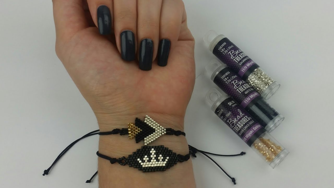 PULSERA DE TRIANGULOS/DELICAS MIYUKI/PUNTADA LADRILLO/BRICH STICH