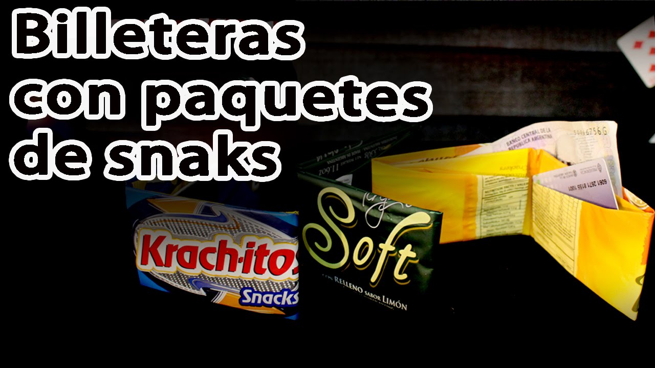 Como hacer billeteras con paquetes de snacks -Billeteras recicladas
