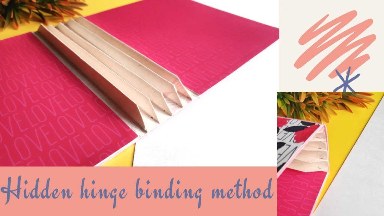 Hidden hinge binding method| Hinge method tutorial| scrapbook base tutorial