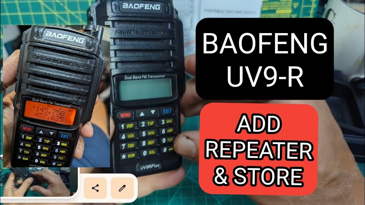 BAOFENG UV9R &mdash; Добавить ретранслятор &mdash; Сохранить в памяти