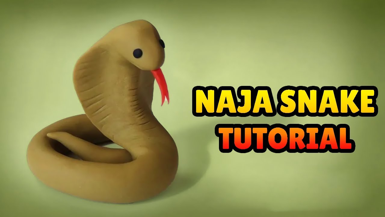 🔴 DIY how to make Miniature NAJA SNAKE Indian Cobra - Easy Polymer Clay, Fondant Tutorial