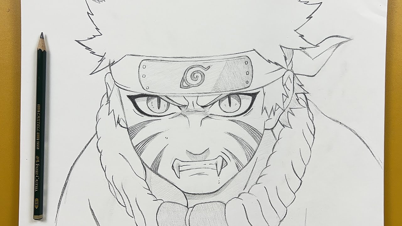 How to draw Naruto ( kyubi form ) step-by-step
