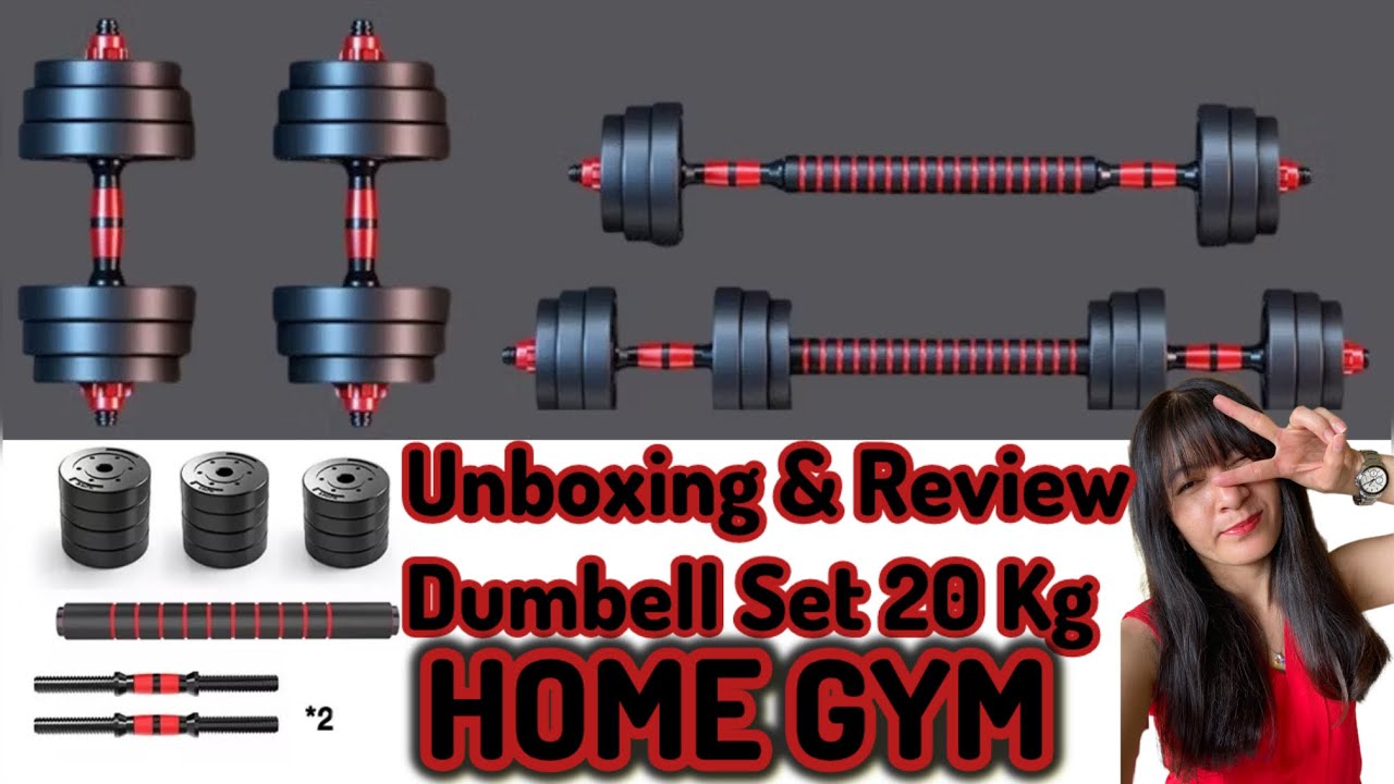 #UNBOXINGDANREVIEW DUMBELL SET 20 KG PERATALAN FITNESS | HOME GYM BISA BONGKAR PASANG / #barbell
