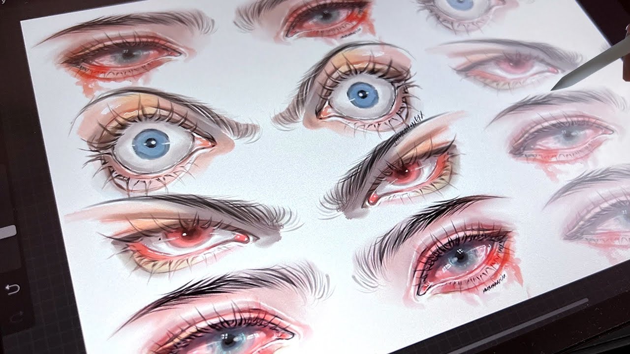 ✍🏻 DIGITAL ART - [CRYING EYES, ANGRY EYES, SURPRISED EYES] ✍🏻