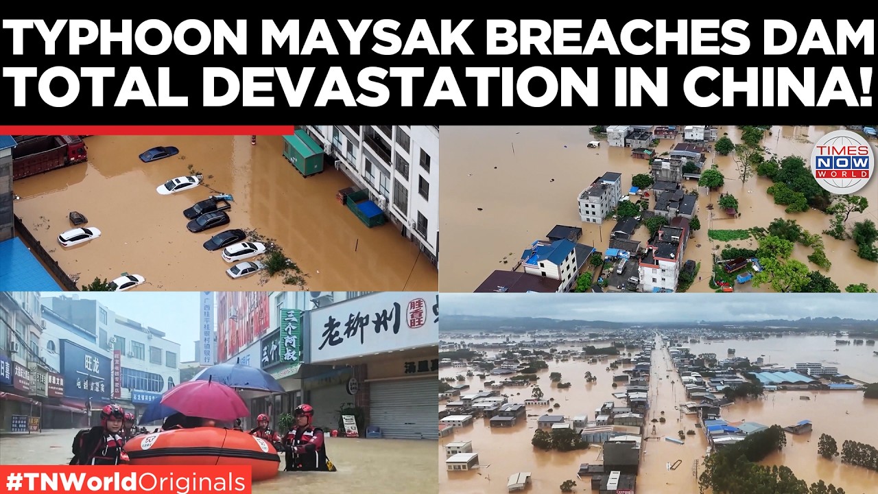 WATCH: Aerial Drone Video of Liulan Dam Collapse & Mass Evacuations Amid Typhoon Maysak Floods!