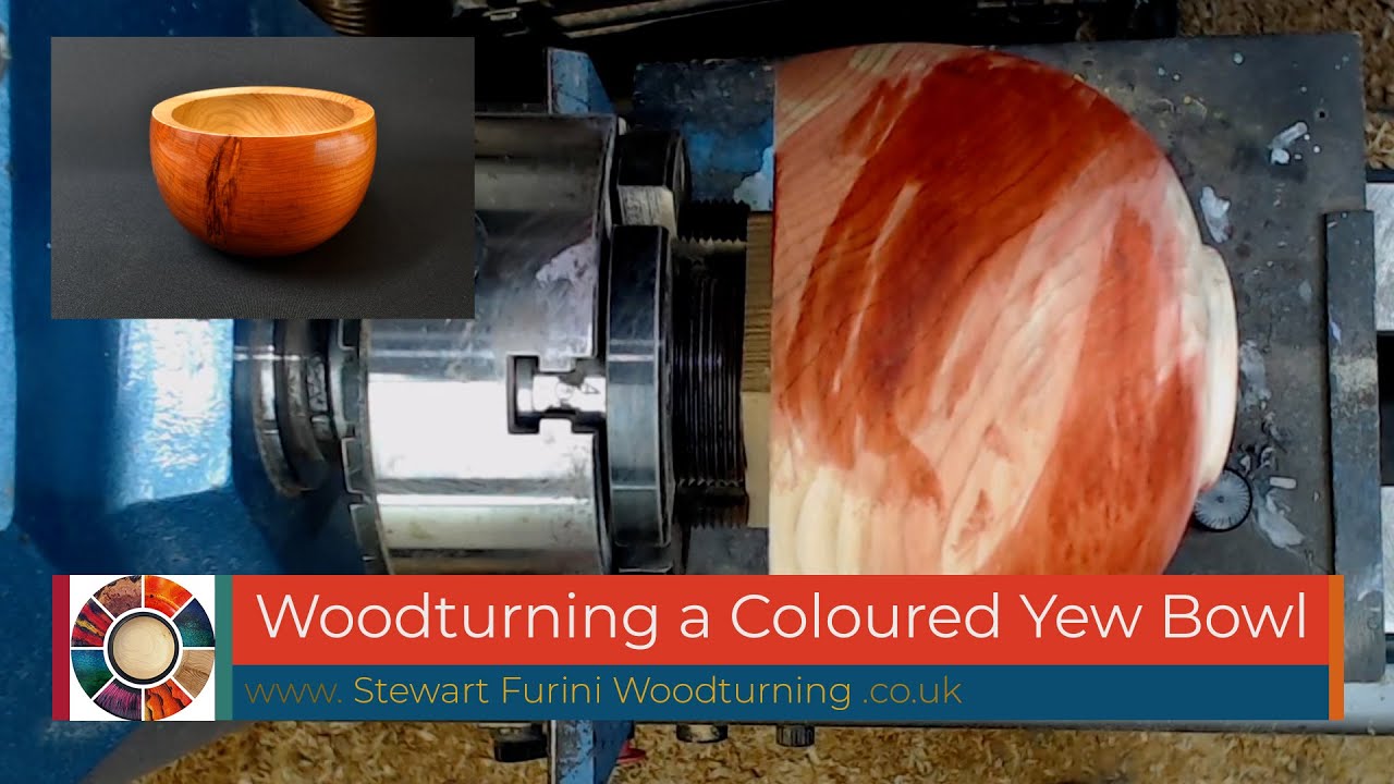 Woodturning a Coloured Yew Bowl