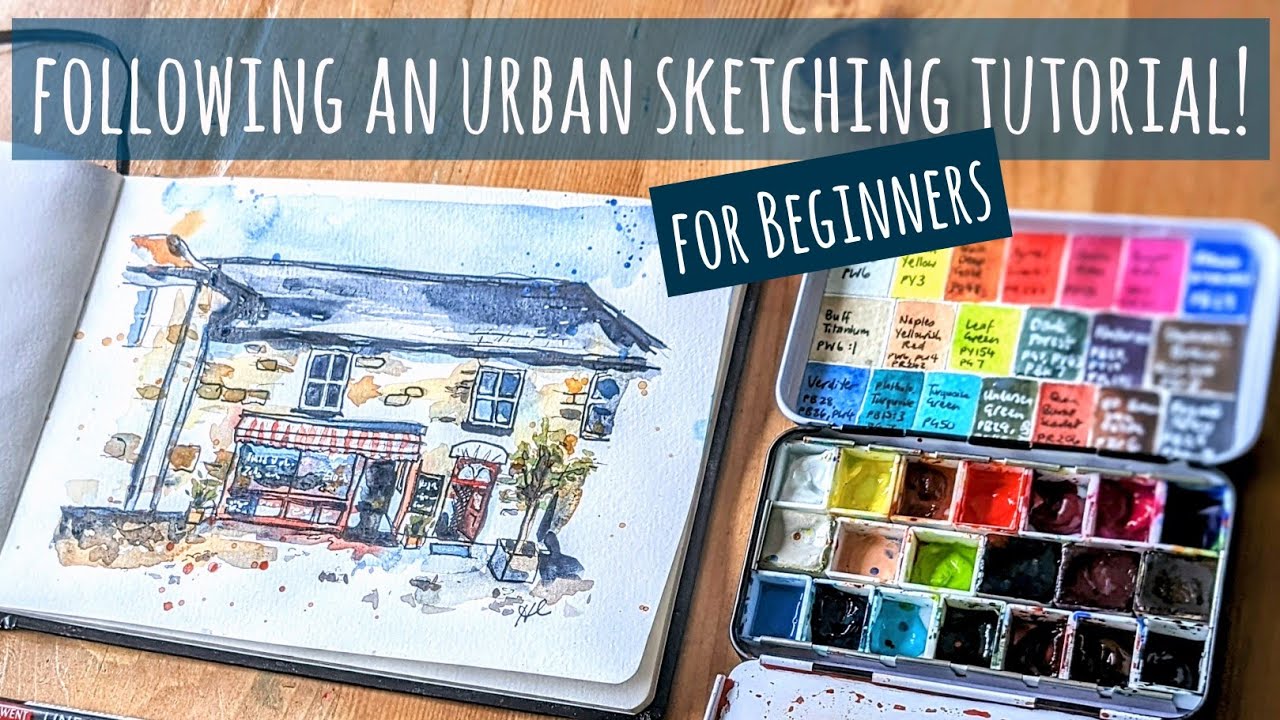 Following an Urban Sketching for Beginners Tutorial, using my own photos from St. Agnes, Cornwall
