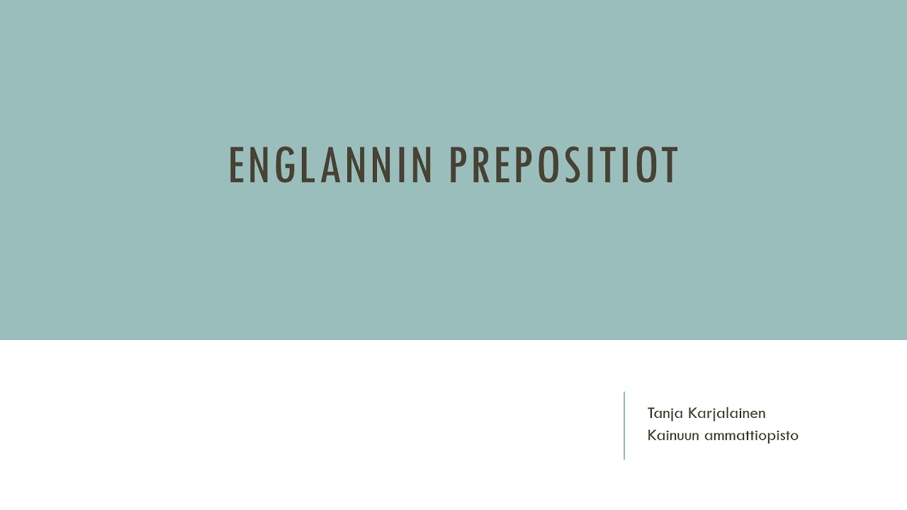 Englannin prepositiot