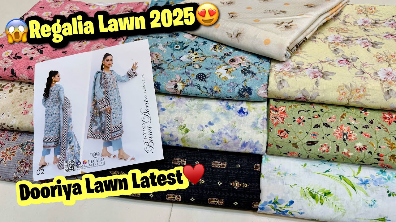 Salina Digital Printed Lawn 2025 | Regalia Lawn 2025 | Dooriya Lawn 3pc | Cloth Point