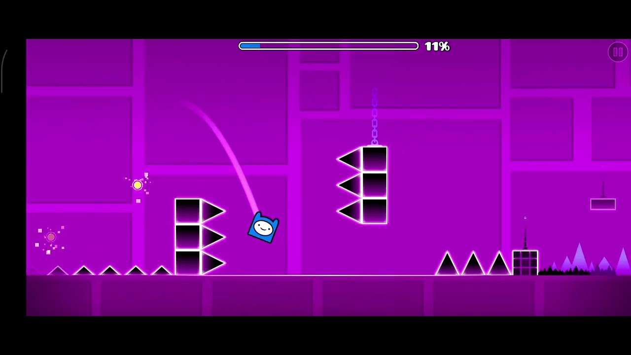 Playing geometry dash
