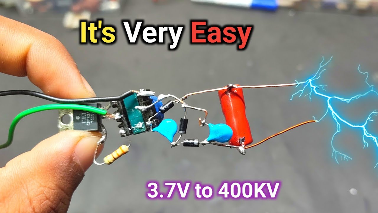 🔥 Homemade 3.7V to 400kV High Voltage Generator | Very Easy!