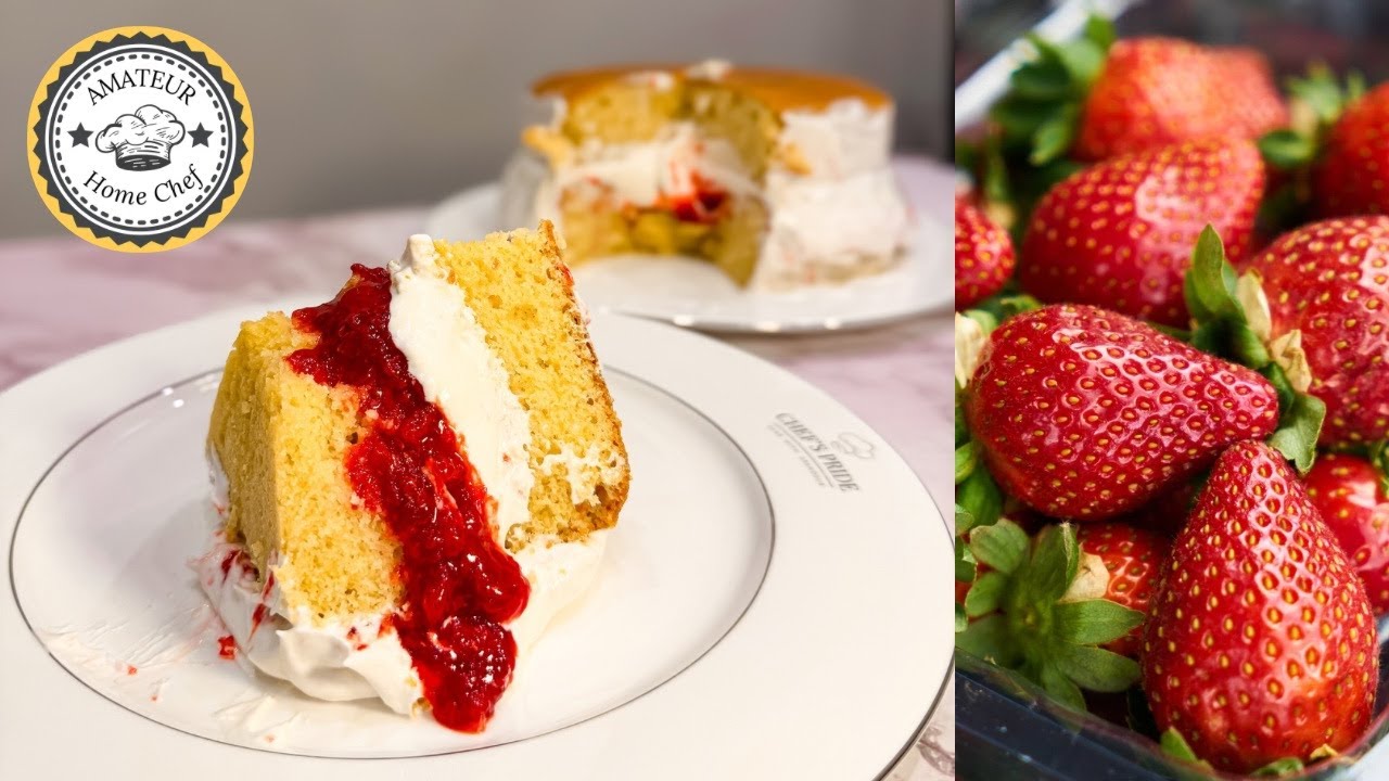 Soft and fluffy  Classic Victoria Sponge Cake Recipe with Strawberry Jam || Sponge Cake recipe