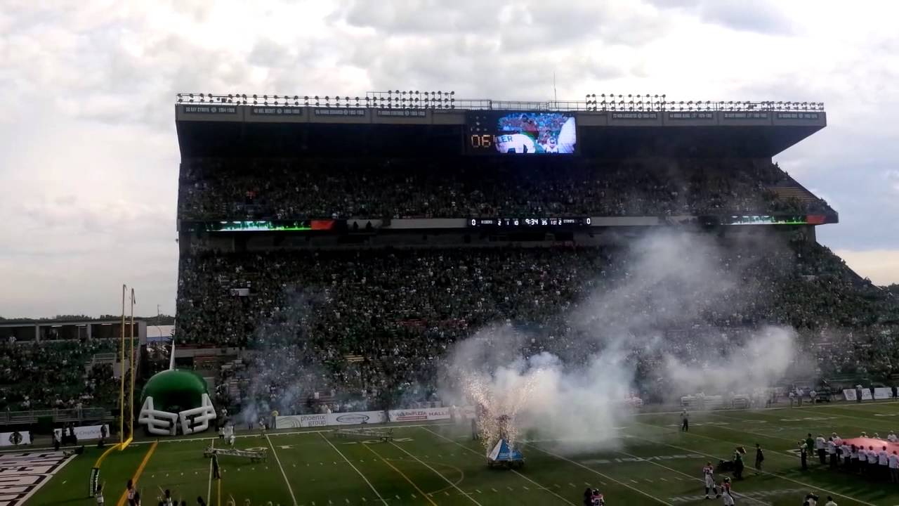 2013 Roughriders player entrance