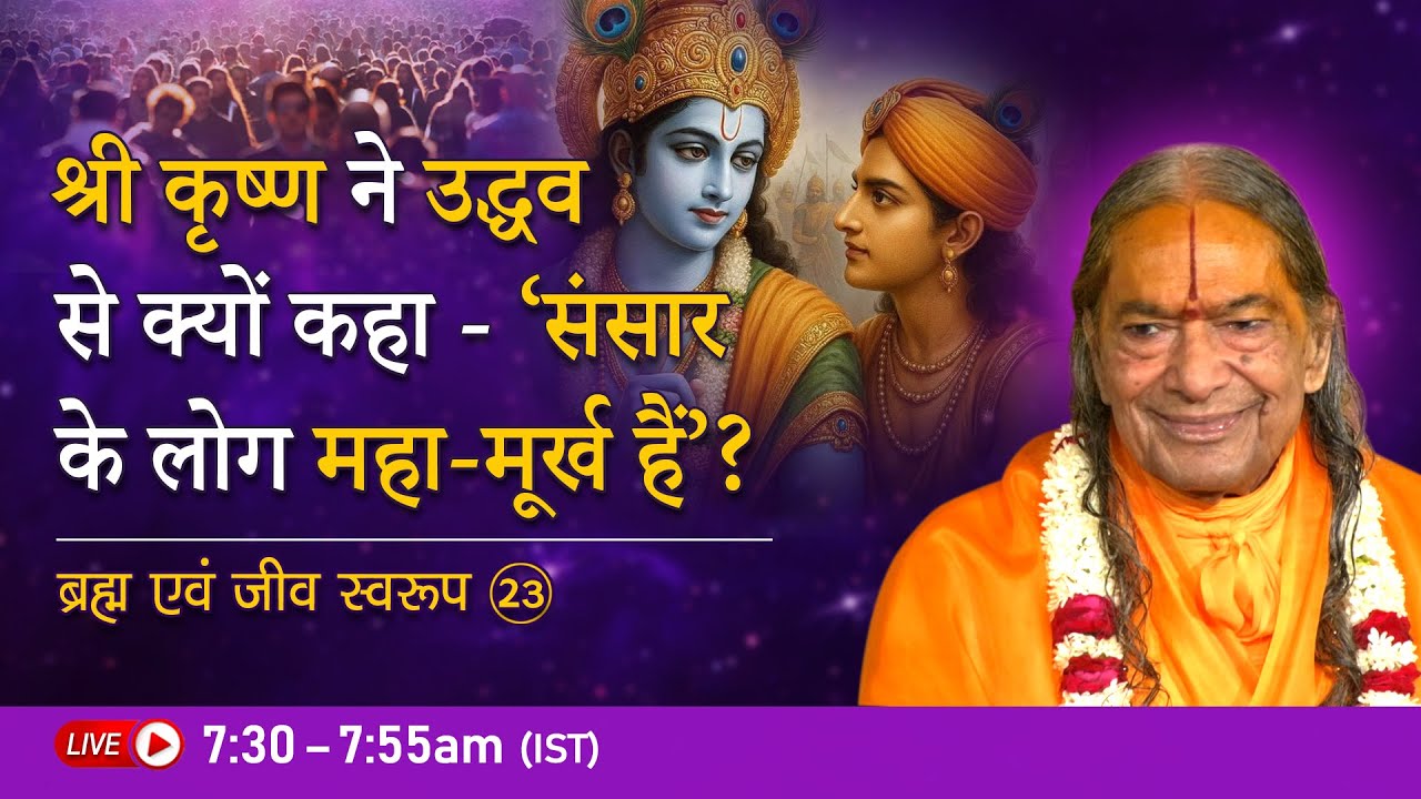 श्री कृष्ण ने उद्धव से क्यों कहा - 'संसार के लोग महा-मूर्ख हैं'? ब्रह्म एवं जीव स्वरूप - 23/26