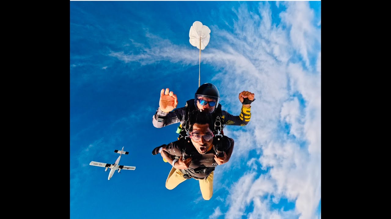Pratibha school Subhash's adventurous #skydive over Palm Marina Dubai. Jump off from 13k feet