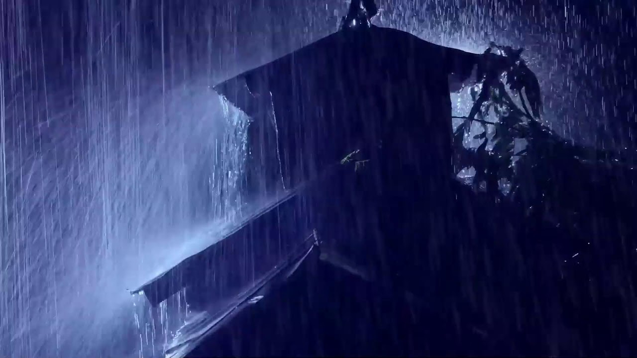 Torrential Rain & Thunder on Tin Roof | Black Screen Sleep Sounds