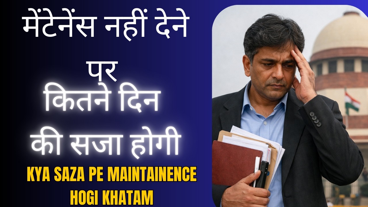मेंटेनेंस नहीं देने पर कितने दिन की सजा होगी Kya Saza pe Maintainence hogi khatam.